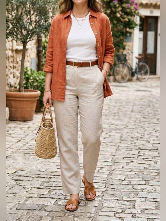 Banana Republic Pants - Banana Republic Women's 100% Linen Pants
Beige Button Fly Straight Leg 30×30